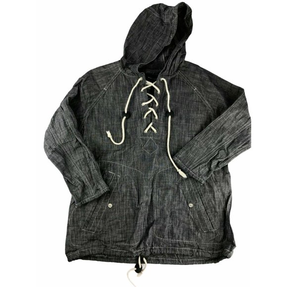 Wings + Horns Hooded Rain Jacket Pullover Anorak M